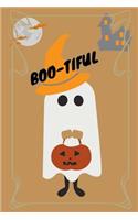 Boo-Tiful: Blank Lined Journal Halloween Notebook, Matte, Softcover, 6x9, 120 Pages with Ghost on Cover