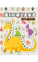 Dinosaur Notebook: 2 Inside Patterns Notebook: Lined 60 Pages and Blank No Lined 60 Pages, Total 120 Pages (8 X 10), Notebook Journal Diary, ( Cute Dinosaur Cover )