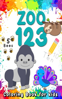 Zoo 123 Coloring Book for Kids: Learn Numbers 0 to 20 with 60 Animals. Number Practice, Color by Number, Counting, Drawing and Coloring, Matching, Math, Addition and Subtraction, a