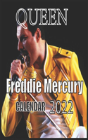 QUEEN Freddie Mercury CALENDAR 2022: Freddie mercury 2022/2023 calendar 16 Months 8.5x8.5 Glossy