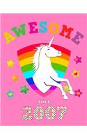 Awesome Since 2005: Unicorn Blank Journal & Personal Writing Diary Cute Glossy Magical Pink Cover for Girls Born in '05 Record Daily Entries for Kids aspiring to be Jou