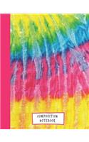 Composition Notebook: Blank Lined Notebook for School/Homework College Ruled Tie Dye with Pink