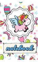 Notebook: Unicorn Note Book With Party Hats Drinks and Celebration Pattern, Lined Paper Note Book For Girls To Draw, Sketch & Crayon or Color (Kids Teens Adul