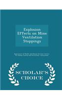 Explosion Effects on Mine Ventilation Stoppings - Scholar's Choice Edition