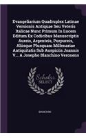 Evangeliarium Quadruplex Latinae Versionis Antiquae Seu Veteris Italicae Nunc Primum in Lucem Editum Ex Codicibus Manuscriptis Aureis, Argenteis, Purpureis, Aliisque Plusquam Millenariae Antiquitatis Sub Auspiciis Joannis V... a Josepho Blanchino V