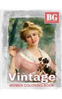 Beautiful Grayscale Vintage Women Coloring Book