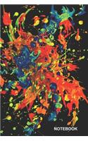 Notebook: Blank Lined Paper (6 x 9 - 120 Pages) Space-Themed Arty Paint Splash Cover I