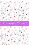 Miranda's Journal: Cute Personalized Name Notebook for Girls & Women - Blank Lined Gift Journal/Diary for Writing & Note Taking