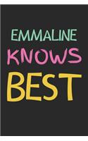 Emmaline Knows Best: Lined Journal, 120 Pages, 6 x 9, Emmaline Personalized Name Notebook Gift Idea, Black Matte Finish (Emmaline Knows Best Journal)