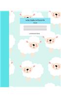 Wide Ruled Sheep Notebook Composition Book