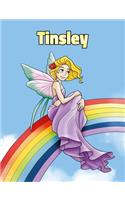 Tinsley: Personalized Composition Notebook - Wide Ruled (Lined) Journal. Rainbow Fairy Cartoon Cover. For Grade Students, Elementary, Primary, Middle School,