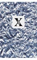 X: 6x9 Inches, Monogram Initial "X" Cover Journal