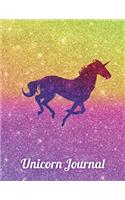 Unicorn Composition Notebook - Back To School Journal For Girls: Faux Glitter Alicorn for Writing Notes, College-Ruled, 120-Page, Blank, Lined. Letter Sized 8.5 x 11 inch; 21.59 x 27.94 cm