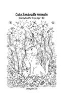 Cute Zendoodle Animals Coloring Book for Grown-Ups 1 & 2: (Cute Zendoodle Animals)