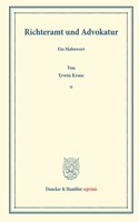 Richteramt Und Advokatur
