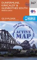 Dunfermline, Kirkcaldy and Glenrothes South: (367 OS Explorer Active Map)