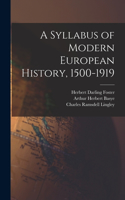 Syllabus of Modern European History, 1500-1919
