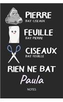 Rien ne bat Paula - Notes: Noms Personnalisé Carnet de notes / Journal pour les filles et les femmes. Kawaii Pierre Feuille Ciseaux jeu de mots. Fournitures scolaires, premier