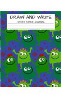 Draw and Write Story Paper Journal: Back to School Notebook for Kids Monsters