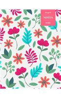 Dot Grid Notes 110 Pages: Vintage Floral Premium Notebook for Professionals and Students, Teachers and Writers - Bright Nordic Floral Pattern