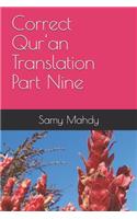 Correct Qur'an Translation Part Nine