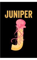 Juniper: Journal (Diary, Notebook) Personalized Custom Name Alphabet Jellyfish Birthday Gift for Girls