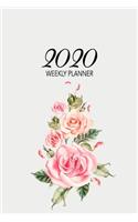 2020 Weekly Planner: At-a-glance Week-per-Page Diary With Journal Pages, January-December (Flower Arrangement Cover)
