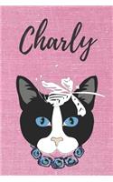 Charly Katzen Notizbuch / Malbuch / Tagebuch / Journal / DIN A5 / Geschenk: Individuelles personalisiertes blanko Mädchen & Frauen Namen Notizbuch, blanko DIN A5 Seiten. Ideal als Uni ... Weihnachts & Geburtstags Geschenk fü