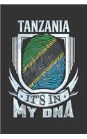 Tanzania It's In My DNA: Tanzanian Thumbprint Flag Diary Planner Notebook Journal 6x9 Personalized Customized Gift For Patriotic Tanzanian With there Heritage And Roots From