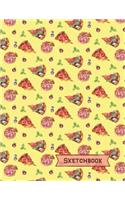 Pizza Sketchbook: Pizza Gifts: Blank Drawing Paper Sketch Book: Large Notebook for Doodling or Sketching 8.5" x 11"