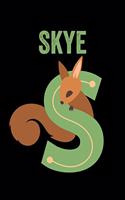 Skye: Animals Coloring Book for Kids, Weekly Planner, and Lined Journal Animal Coloring Pages. Personalized Custom Name Initial Alphabet Christmas or Birt