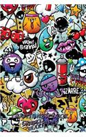 Graffiti Notebook Graph Paper: 6 x 9 inches 5 x 5 graph paper journal, 200 pages
