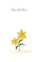 Tiger Lily Notes: 6"x9" Ruled Lined Notebook - Watercolor Texture Botanic Flower Illustration Cover. Matte Softcover And White Interior Papers.