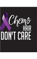 Chemo Hair Don't Care: Cancer Ribbon Chemotherapy Half and Half Paper Blank College Ruled Notes Sketch Math Story Writing Prompts 7.5 x 9.25 100pg