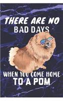 There Are No Bad Days When You Come Home to a POM: Pomeranian Dog Breed Dot Grid Journal 150 Dotted Page 6"x9" Notepad Birthday Christmas Gift Idea