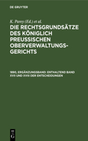 Enthaltend Band XVII Und XVIII Der Entscheidungen