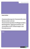 Zusammenfassung des Chemiestoffes einer Meisterschule mit den Themenschwerpunkten Stoffeigenschaften, Bindungslehre, Aggregatszustände und Atomaufbau sowie Erläuterungen zum Periodensystem