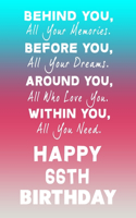 Behind You All Your Memories Before You All Your Dreams Happy 66TH Birthday