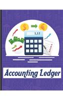 accounting ledgers for bookkeeping: Accounting General Ledge, sustained and long lasting tracking and record keeping Size:8.5"x11" in 100