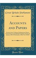 Accounts and Papers: Seventy-Seven Volumes; Parliamentary Papers; Numerical List and Alphabetical Index; Session 16 January, 1902-18 December, 1902; Vol. CXXXI (Classic Reprint)