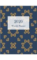 2020 Weekly Planner: Blue and Gold Large Combined Week per Page Diary, Month at a Glance, plus Journal or Notebook Pages. Jan 2020-Dec 2020