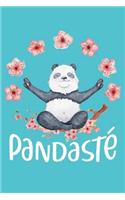 Pandaste: Yoga Panda Bear Meditating Namaste Journal Blank Lined Paper Notebook Turquoise