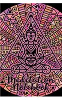 Meditation Notebook: Lined Notebook/Journal with Pink/Orange Buddha Mandala