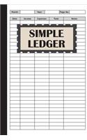 Simple Ledger: Simple Income & Expenses Record Book, Cash Book for Record