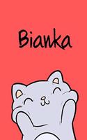 Bianka: Din A5 - 110 Blanko Seiten - Mein Malbuch - Personalisierter Kalender - Vornamen - Schönes Notizbuch - Notizblock Rot - Kinderbuch - Jugendbuch - Or