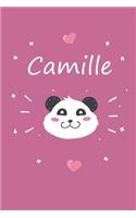 Camille: A cute personalized panda notebook/ diary for girls and women, with 100 lined pages in 6x9 inch format. Personal Diary Personalized Journal Customiz