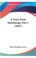 Voice From Stonehenge, Part 1 (1847)