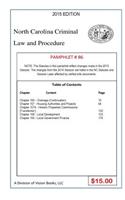 North Carolina Criminal Law and Procedure-Pamphlet 86