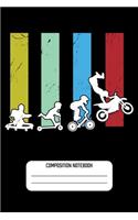 Composition Notebook: Motorcross Dirt Bike Evolution BMX Lined Notebook Journal Diary 6x9
