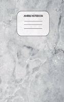 Marble Notebook: White Grey Blank Unruled Cute Composition Notebook for Girls Teens Kids Adult Business School Writing Notes Journal - (7,5 x 9,25 inches - 100 white